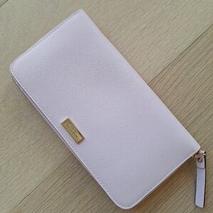 NWT Kate Spade Newbury Lane Neda Wallet Ballet Large Zip Around Pink Leather